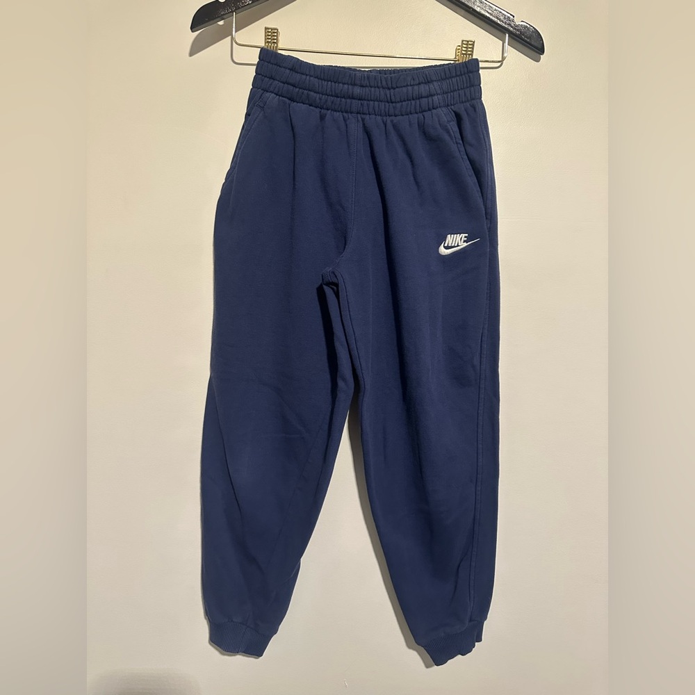 Nike Kids Navy Sweatpants with White Logo